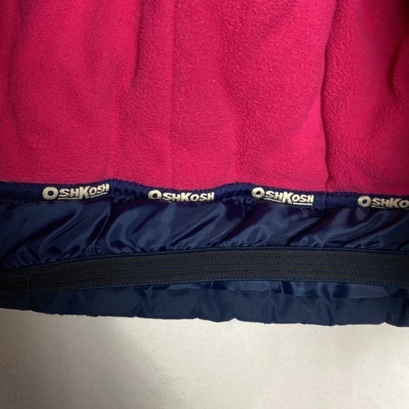 OSHKOSH B'gosh (Girls) Navy Blue and Pink Winter Jacket with Fur Detachable Hood - Picture 14 of 17